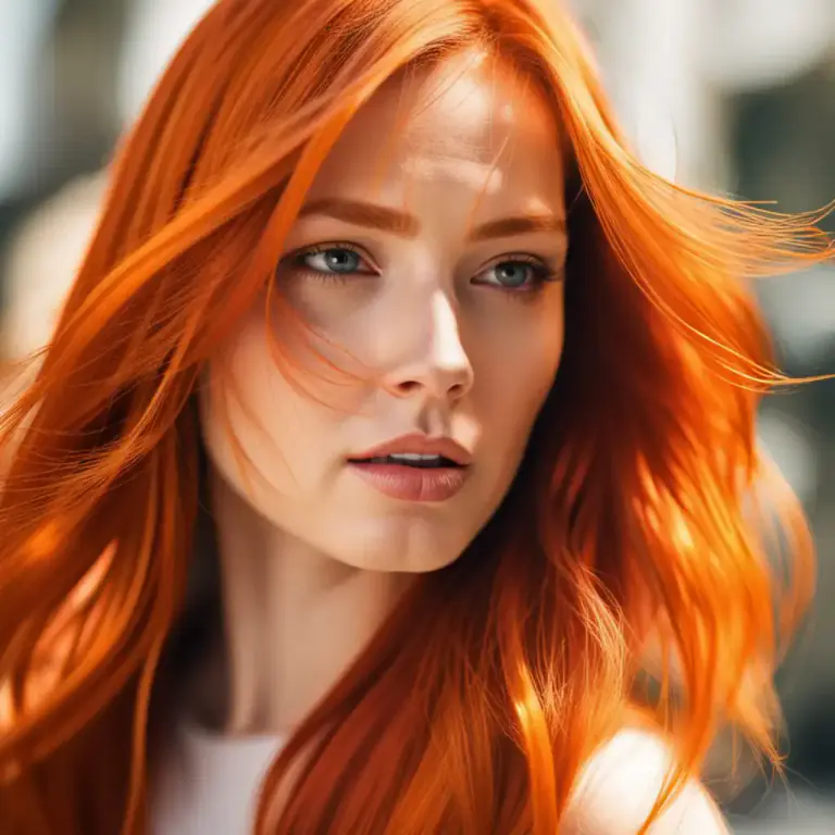 Visual representation of "ginger" - Describing hair that is red or orange.