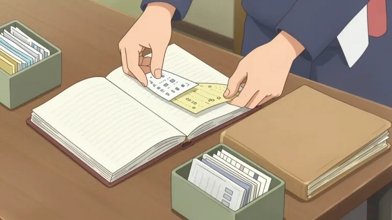 Visual representation of "record" - A written report or collection of information about a subject.