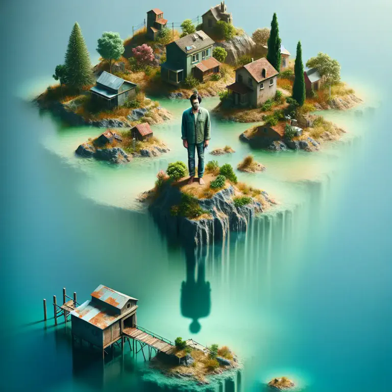 Visual representation of "atomism" - The belief in autonomous individuals or entities rather than interconnected systems.
