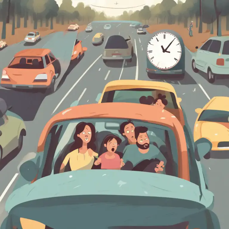 Visual representation of "ahead of/behind time" - Later than scheduled or expected
