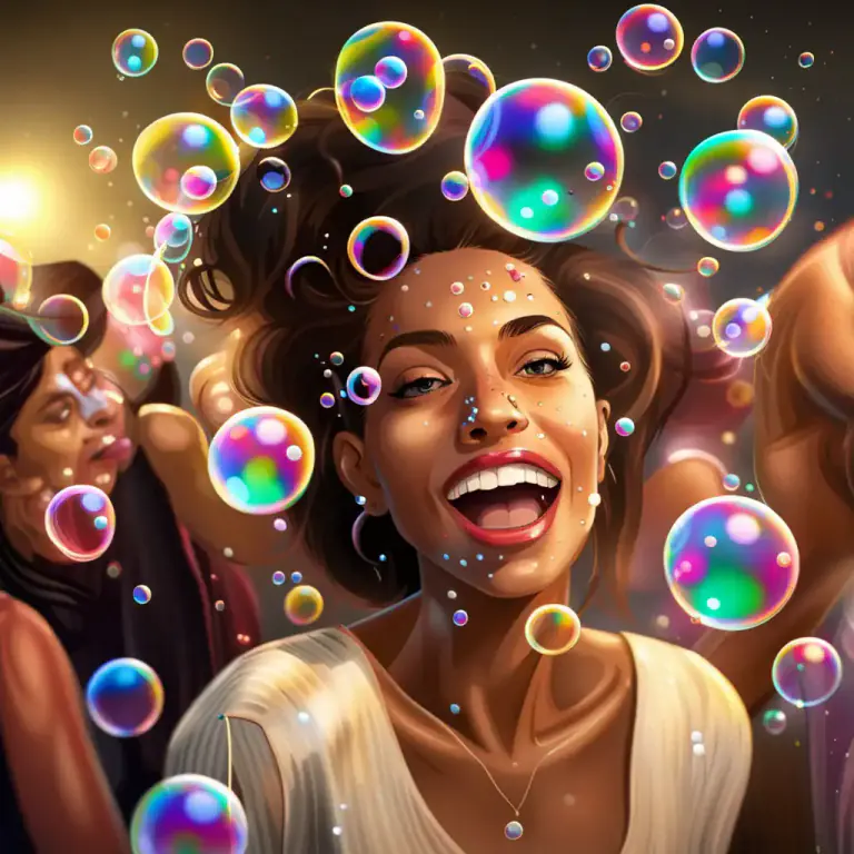 Visual representation of "fizz" - Lively or effervescent