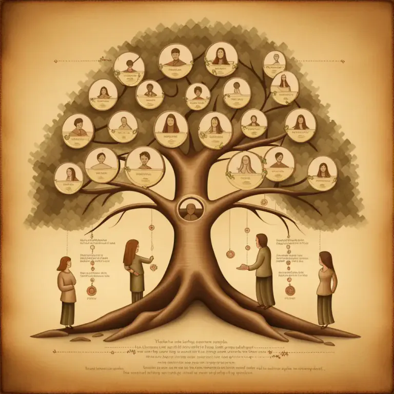 Visual representation of "descend" - In genetics, to be passed on by inheritance