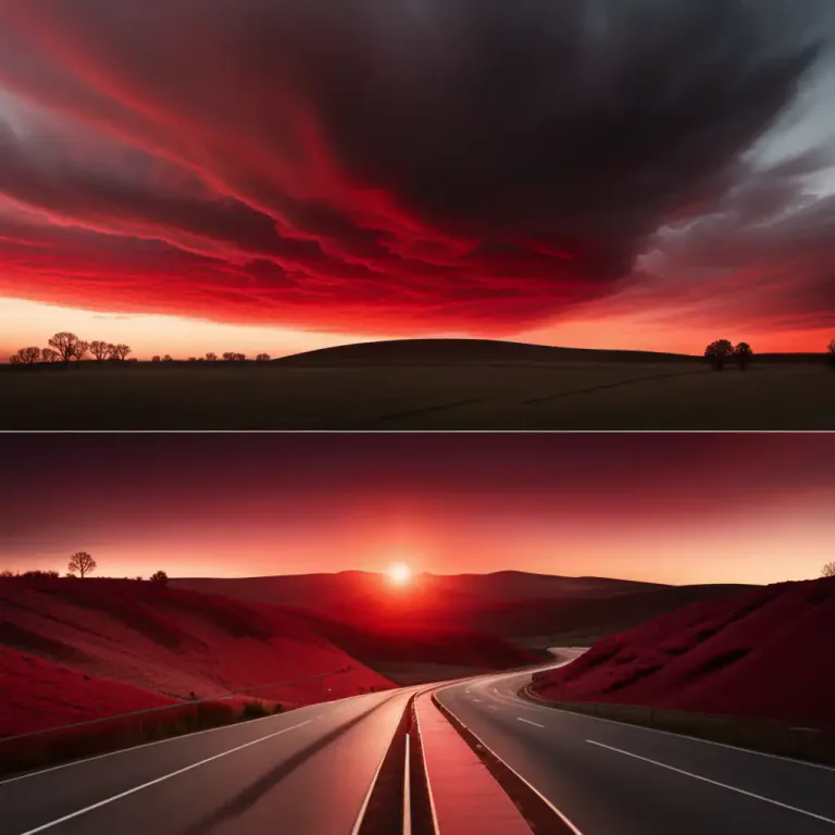 Visual representation of "crimson" - to become or make something become dark red