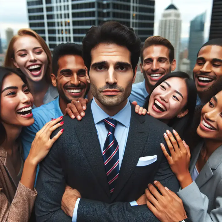 Visual representation of "hanger-on" - A person who associates with another person or a group mainly in order to benefit from their wealth or success.
