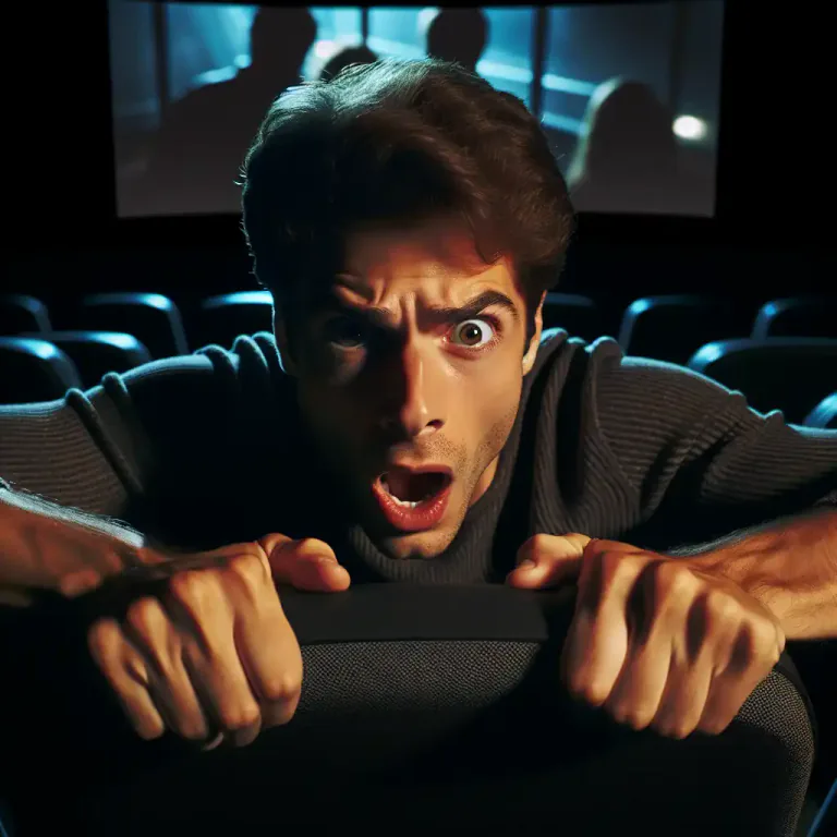 Visual representation of "on the edge of your seat" - Very excited or anxious about something