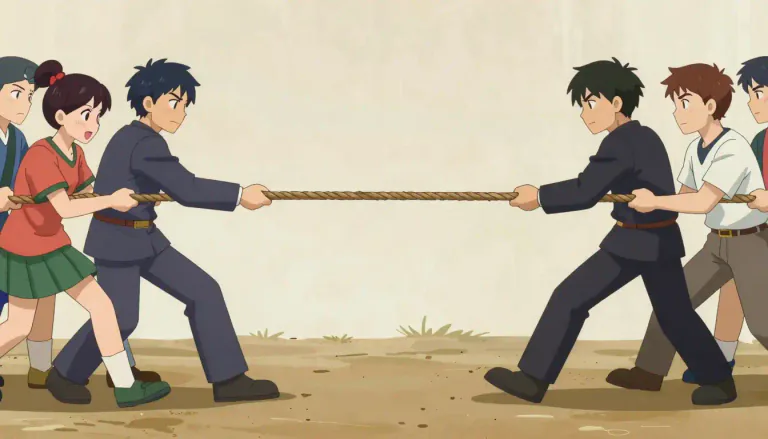 Visual representation of "equilibrium" - A state of balance between opposing forces or actions