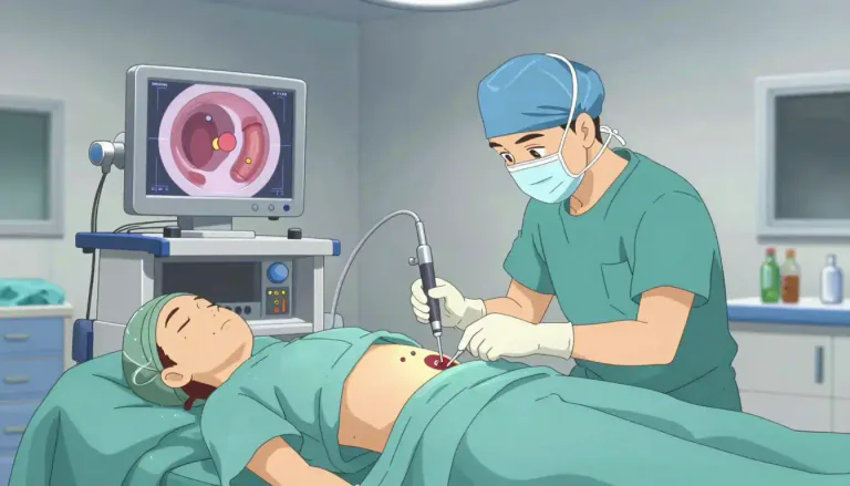 Visual representation of "laparoscopy" - Laparoscopy is a type of surgery performed through small incisions using a camera and instruments to view and operate inside the abdomen.