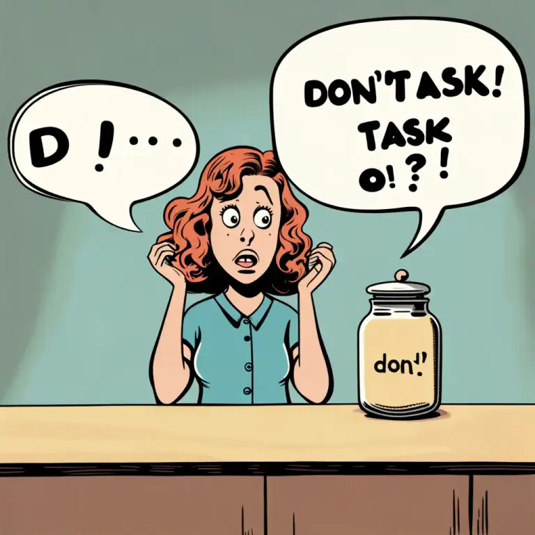 Visual representation of "don’t ask" - Used to suggest that someone does not know a particular piece of information and therefore cannot give a definite answer.