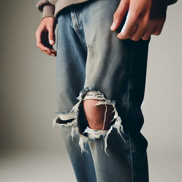 Visual representation of "knee" - The part of a piece of clothing that covers the knee