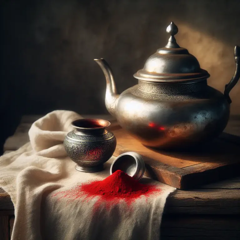 Visual representation of "rouge" - A reddish powder, used for polishing metals