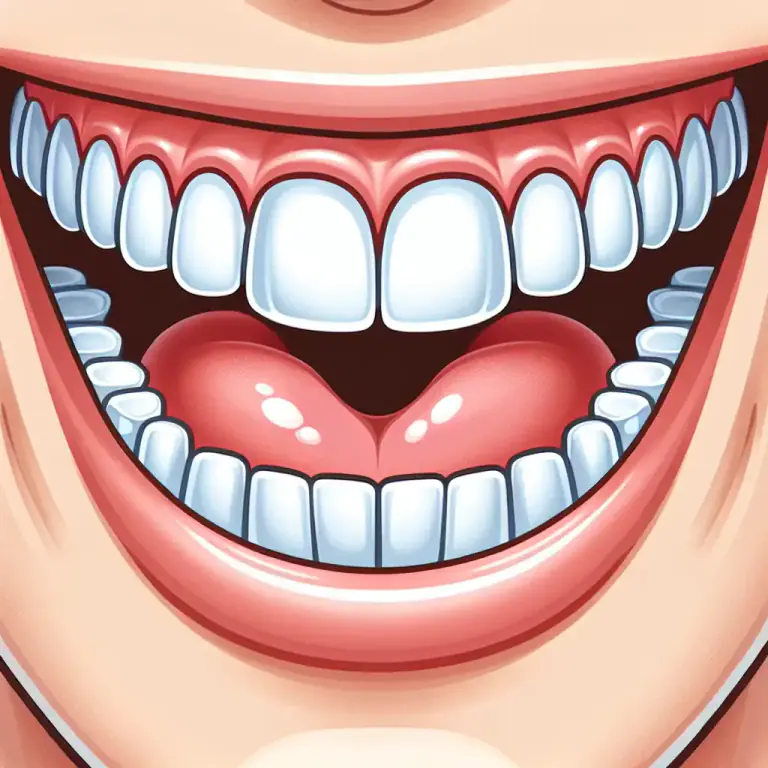 Visual representation of "lingual" - Of or relating to the inside part of the teeth or gums next to the tongue.