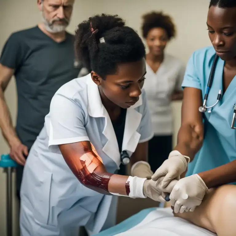Visual representation of "wound" - A place where your skin or body has been damaged