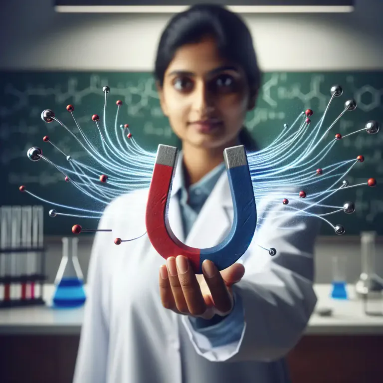 Visual representation of "magnetism" - The science studying magnets and their effects.