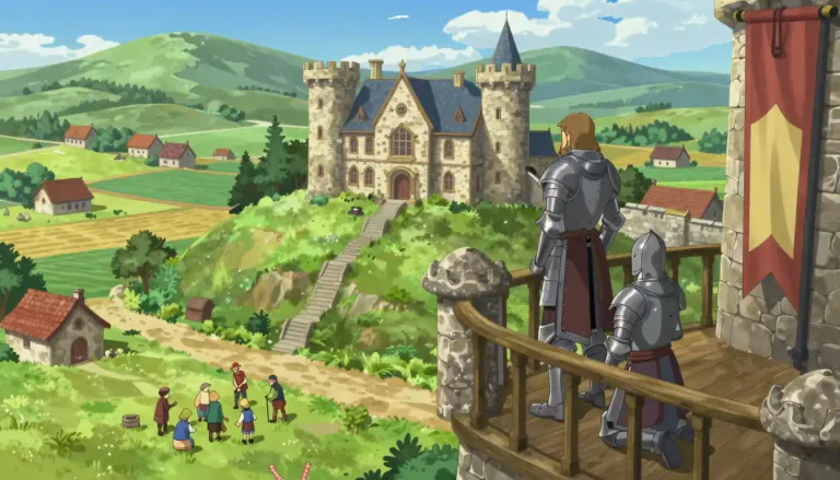 Visual representation of "feudal" - Related to feudal system, a social system in Middle Ages based on ownership of land