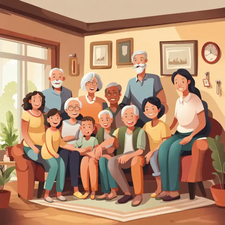 Visual representation of "under one roof" - Living together in the same house, especially as a family or household