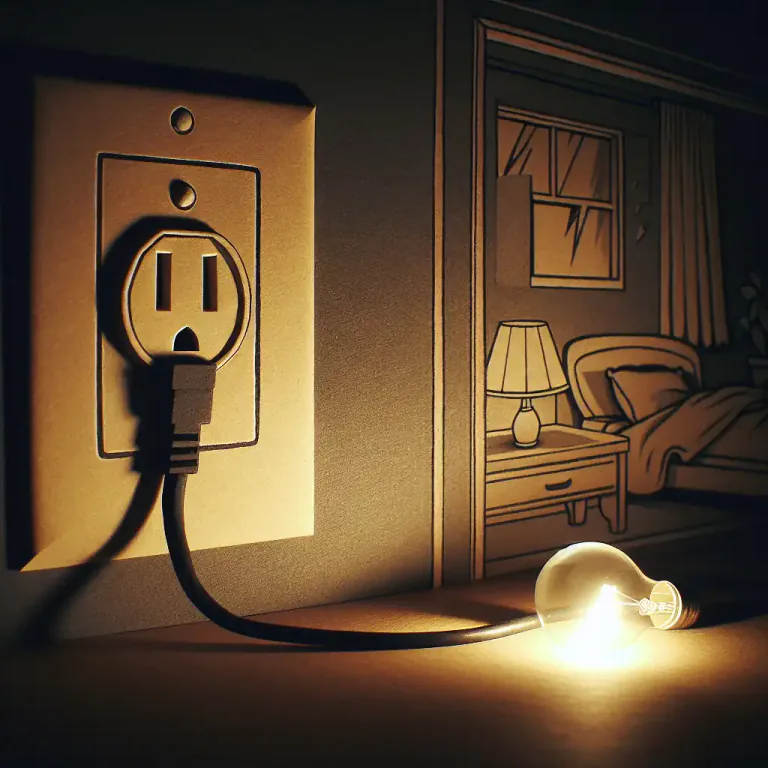 Visual representation of "off" - Removed or disconnected from a place or position.