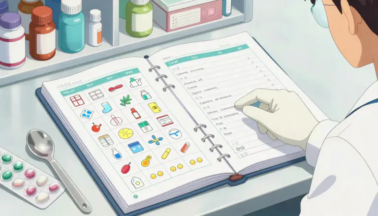 Visual representation of "formulary" - A list of medications, often including their dosages and instructions for use.