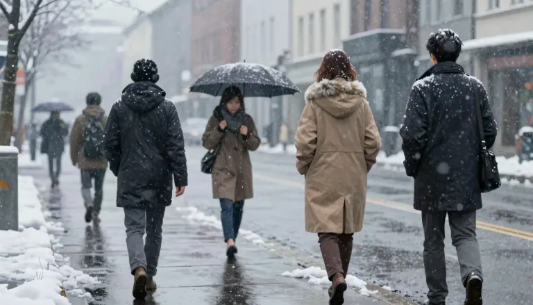 Visual representation of "sleet" - A type of weather that is a mix of rain and snow.