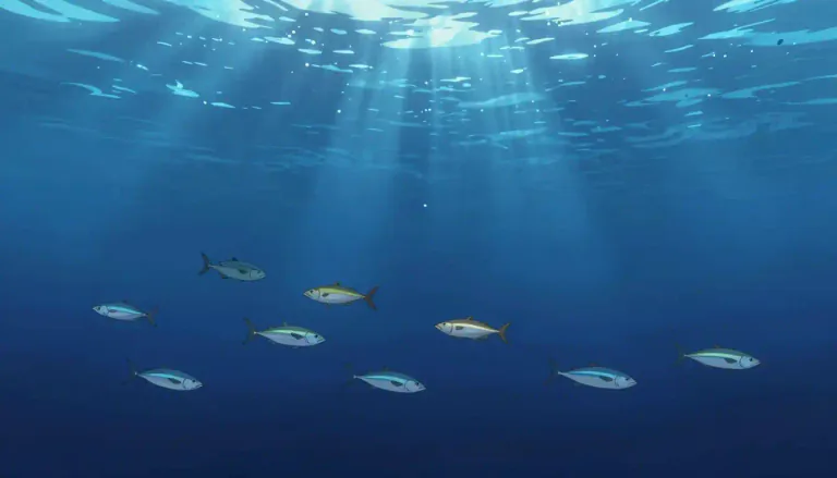 Visual representation of "pelagic" - Related to the open sea, especially the deeper parts well away from the coast and sea bed