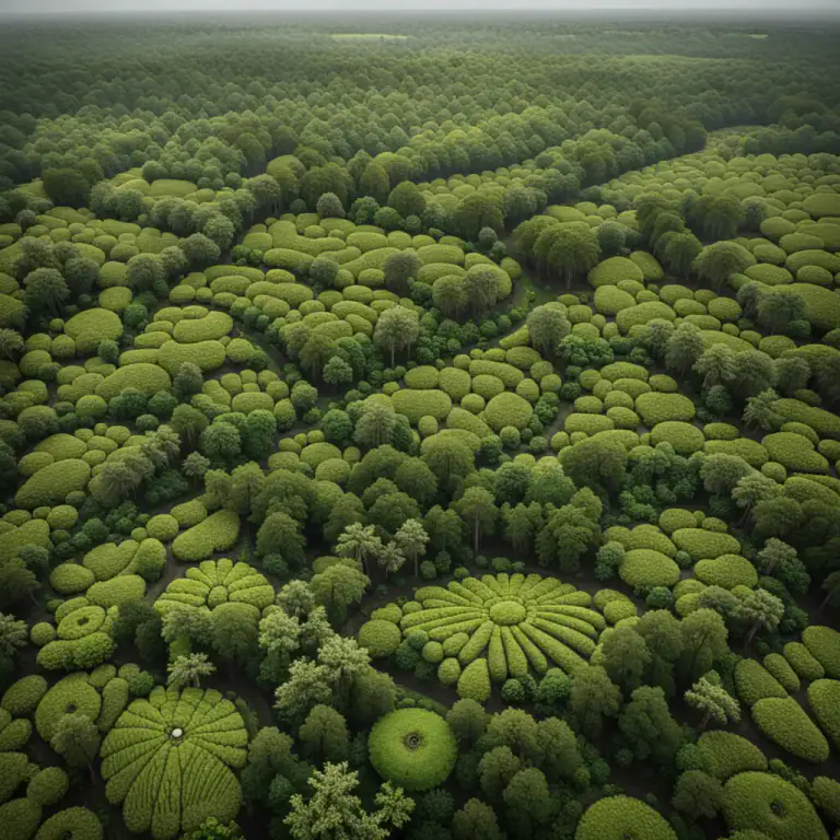 Visual representation of "lowland" - Existing in or characteristic of areas of low or flat land.