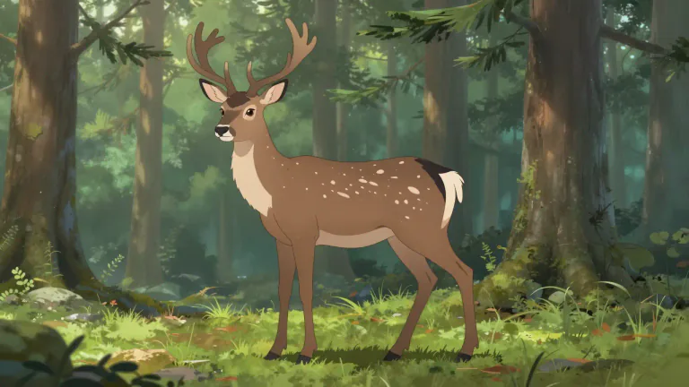 Visual representation of "blacktail" - A type of deer found in western North America with a black tail.