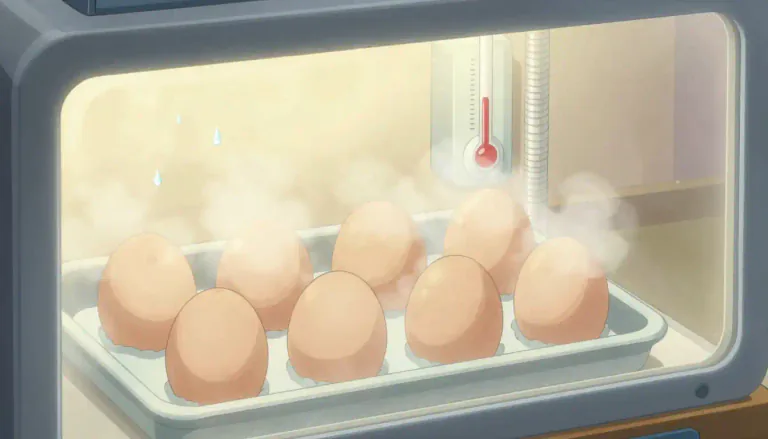Visual representation of "incubation" - The process in which temperature and humidity controlled environment is provided for growth or development like for eggs or bacteria.