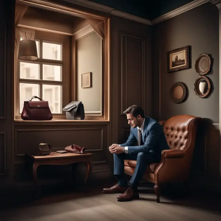 Visual representation of "reduced circumstances" - Having less money or possessions than before, especially after losing them in bad situations.