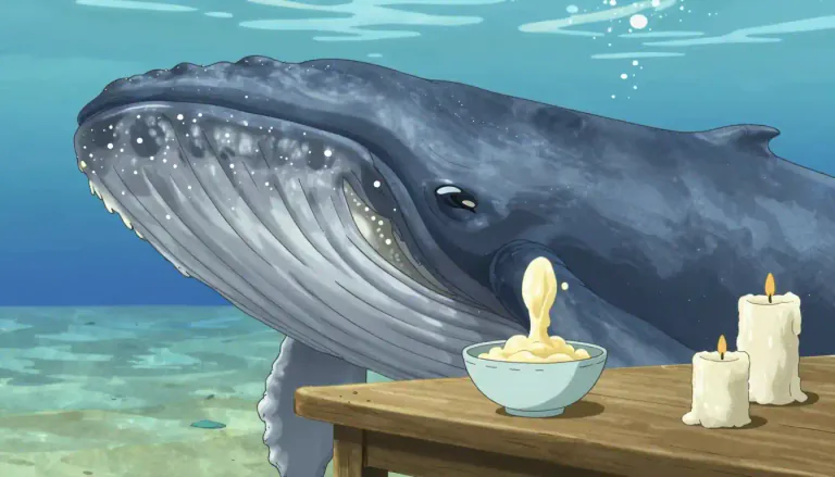 Visual representation of "spermaceti" - A waxy substance found in the head of sperm whales, used historically for making candles and ointments.