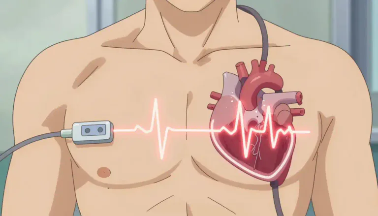 Visual representation of "cardioverter" - A medical device that detects abnormal heart rhythms and delivers electrical shocks to restore a normal rhythm.