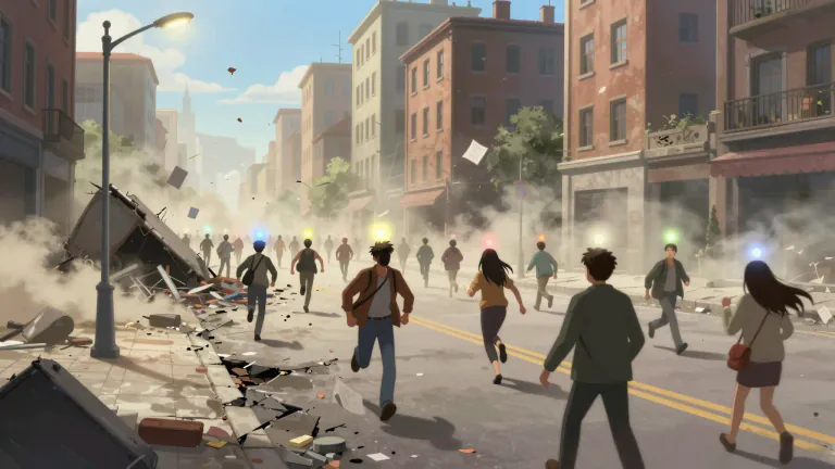 Visual representation of "mayhem" - A situation of chaos or confusion