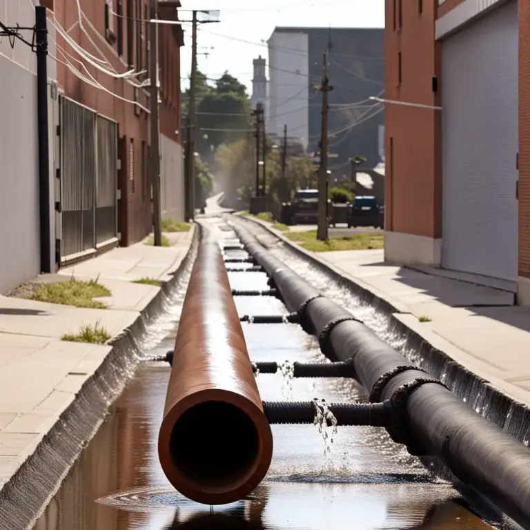 Visual representation of "main" - A principal pipe in a system that distributes water or gas or electricity or that collects sewage