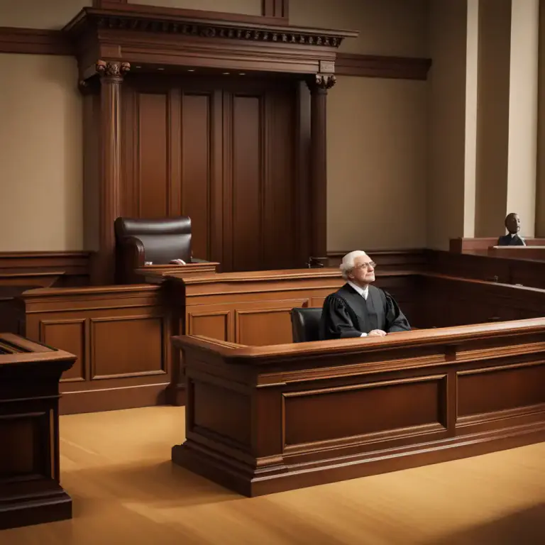 Visual representation of "bench" - The place where a judge or a group of judges sit in a court of law