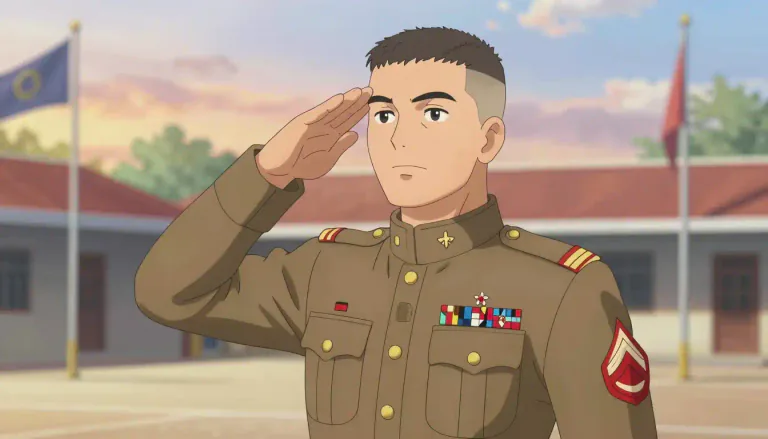 Visual representation of "jarhead" - A slang term used to describe a member of the U.S. Marine Corps.