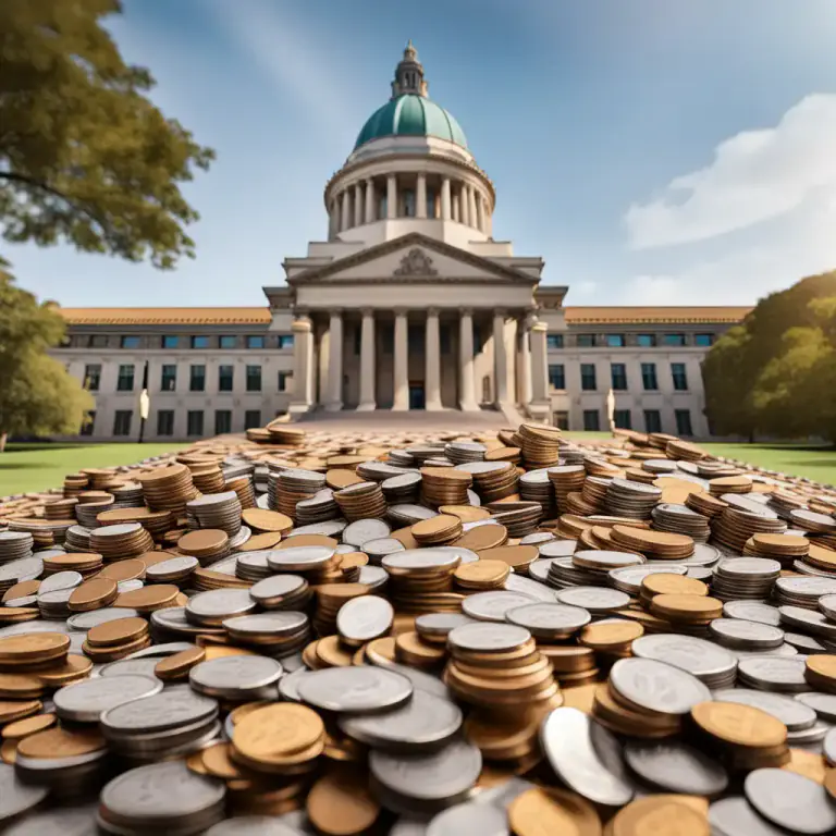 Visual representation of "exchequer" - The funds or capital of a company or institution