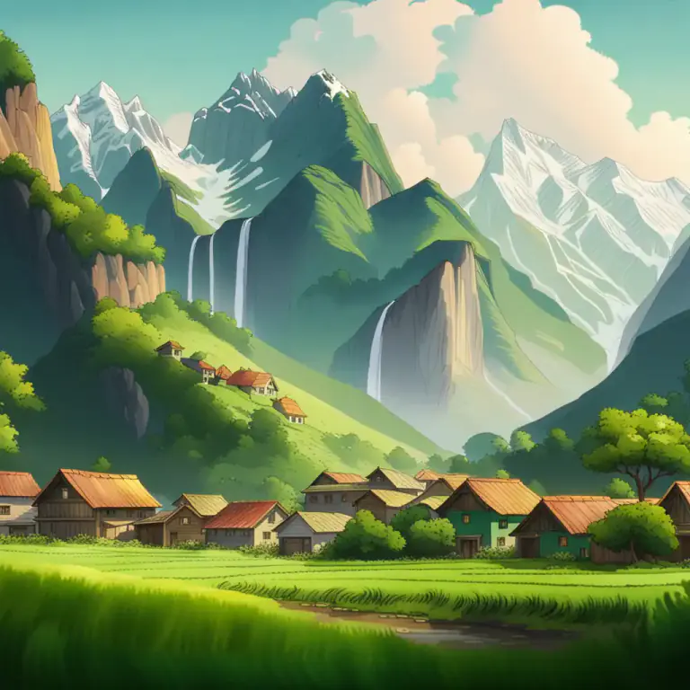 Visual representation of "nestle" - To be situated in a calm, protected place