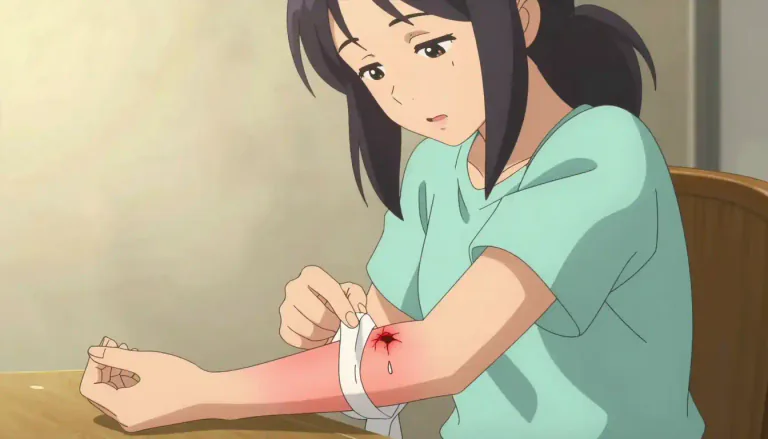 Visual representation of "heal" - To become healthy again after an injury or illness