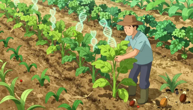 Visual representation of "transgenic" - Describing genetically modified plants or animals used in agriculture to improve yield or resistance to disease.