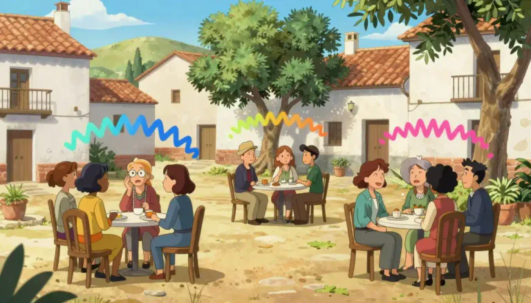 Visual representation of "vernacular" - The language or dialect spoken by people in a particular group or region
