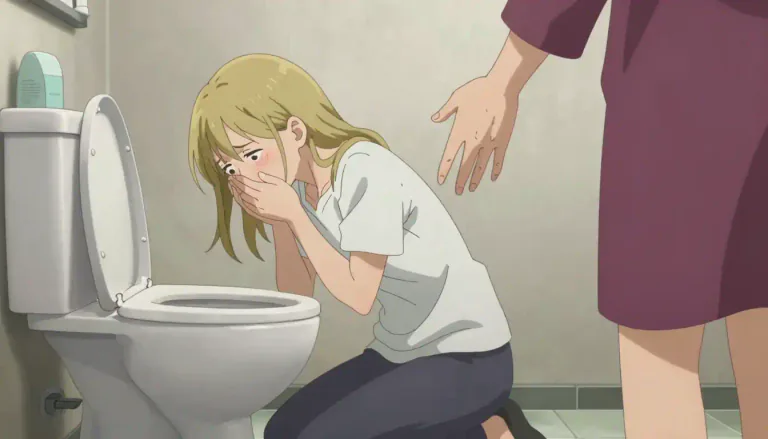 Visual representation of "bulimic" - Relates to bulimia or a person suffering from bulimia, a disorder where a person overeats then forces themselves to vomit.