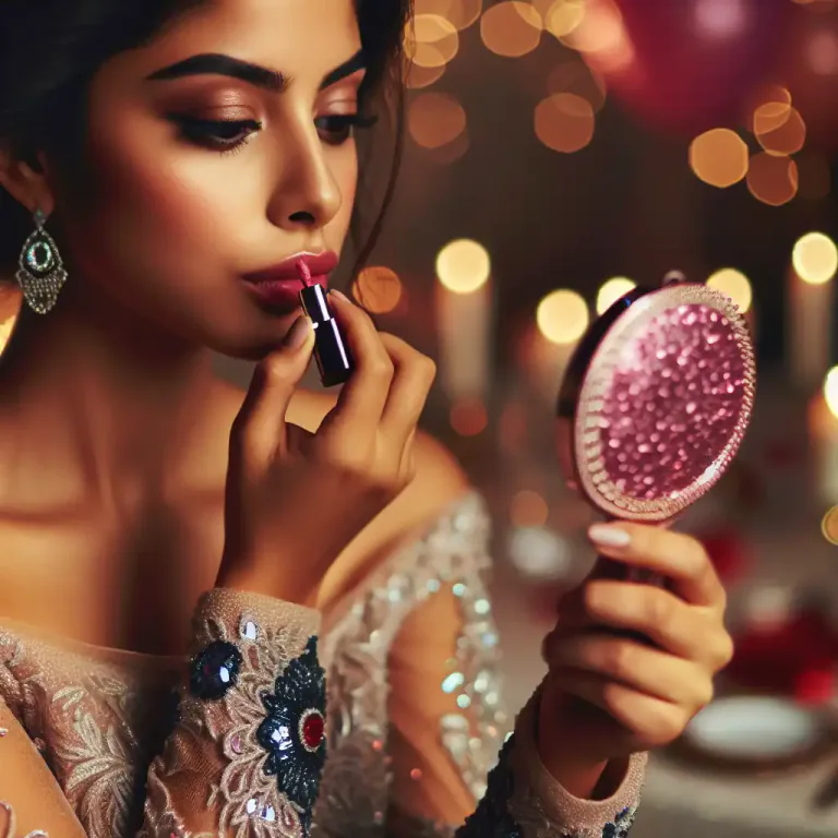 Visual representation of "gloss" - A cosmetic that adds shine or color to the lips.