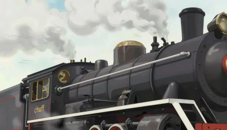 Visual representation of "chuff" - A sound resembling a puffing noise, typically associated with a steam engine.