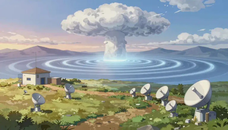 Visual representation of "infrasound" - Infrasound is utilized in various technical applications, including surveillance and monitoring of nuclear explosions.