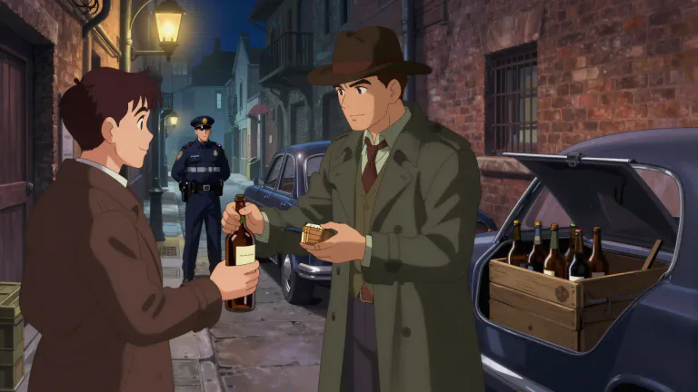 Visual representation of "prohibition" - The period from 1920 to 1933 in the USA when the sale of alcoholic drinks was illegal.