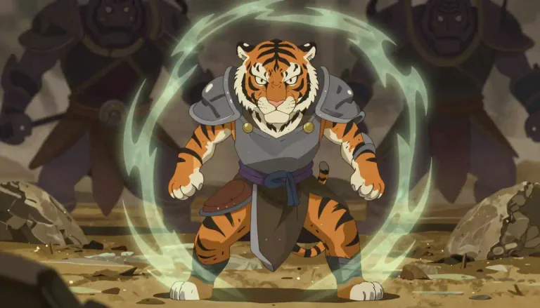 Visual representation of "tigerish" - Similar to a tiger in characteristics like fierceness or courage.