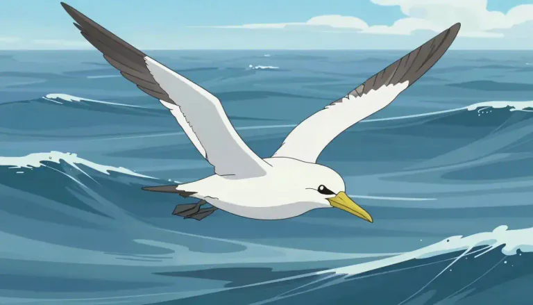 Visual representation of "shearwater" - A type of sea bird that is usually seen flying low over the waters of the sea or ocean.