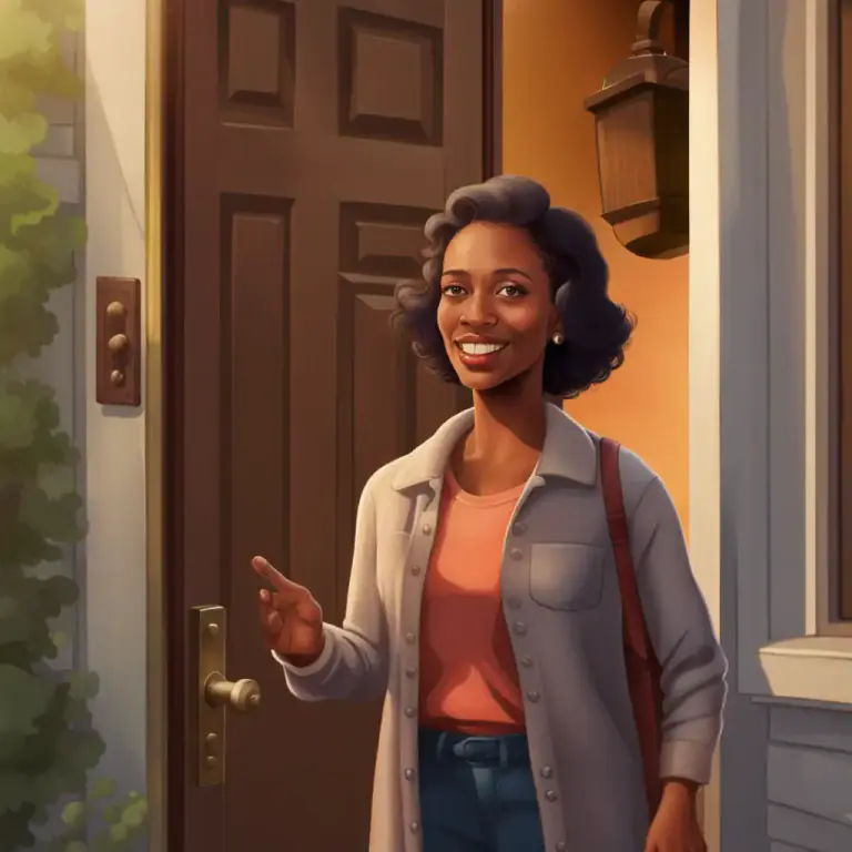 Visual representation of "call upon" - To visit someone