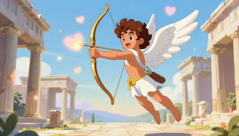 Visual representation of "eros" - The Greek god of love, also known as Cupid in Roman mythology.
