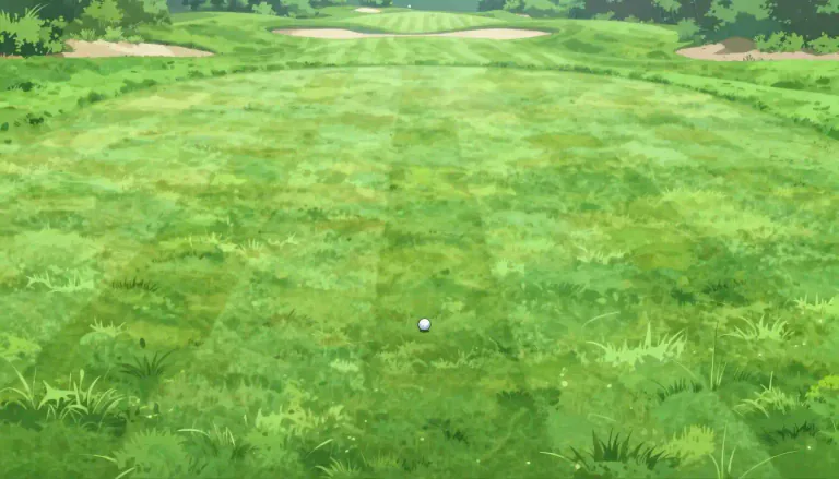 Visual representation of "fairway" - In golf, the fairway is the cut part of a course between the tee and the green, where the grass is shorter.