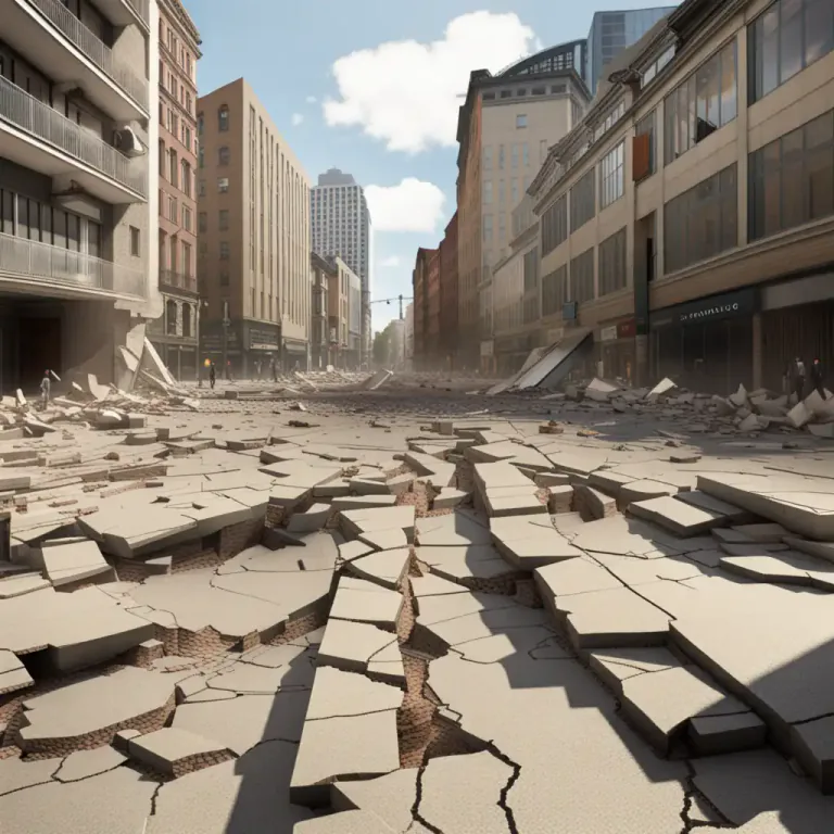 Visual representation of "quake" - a tremble or vibration, often due to an earthquake.