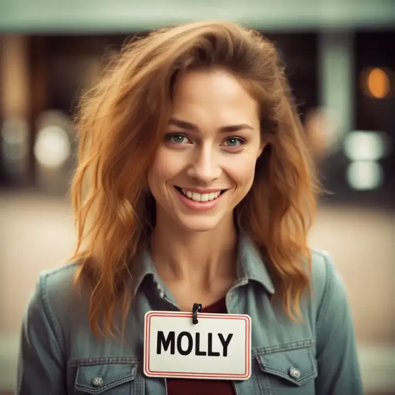Visual representation of "molly" - A woman's or girl's name